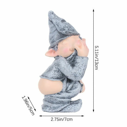 Pooping Naughty Gnome Miniature Statue Funny Resin Home Garden Ornament