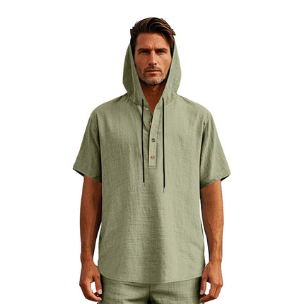 Linen Short-sleeved Men's T-shirt Simple