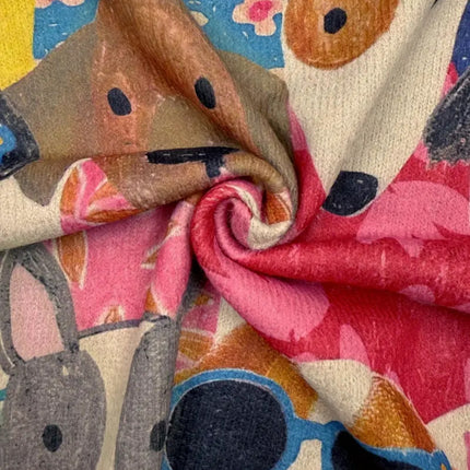 dog sweater busy print