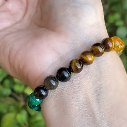 Universal Natural Stone Bracelet Citrine Dongling Stone Malachite Bracelet