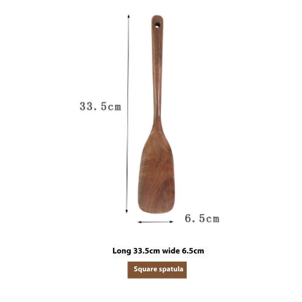 Thailand Teak Natural Wood Tableware Spoon Ladle Turner Long Rice Colander Soup Skimmer Cooking Spoons Scoop Kitchen Tool Set
