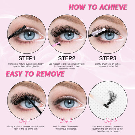 32 Rows Of Eyelashes Book Cluster 640 Segmented Lashes Set