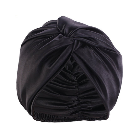 Europe And The United States Popular Imitation Silk Double Layer Nightcap Cross Twist Cap