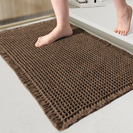 Simple Bathroom Absorbent Stain-resistant Waffle Mat