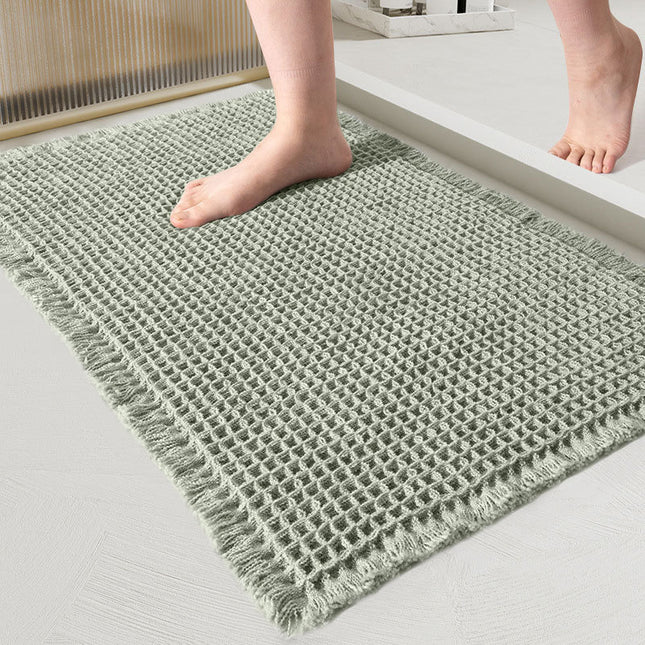 Simple Bathroom Absorbent Stain-resistant Waffle Mat